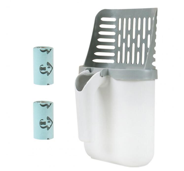 Pet Litter Shovel Set with 2 rolls Bin Bag Large Capacity