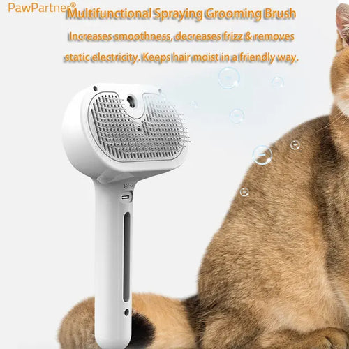 Dog Cat Comb Self Cleaning Pets Hair Remover Brush for Pets Grooming Tools Dematting Comb Built-in Mist Humidifier